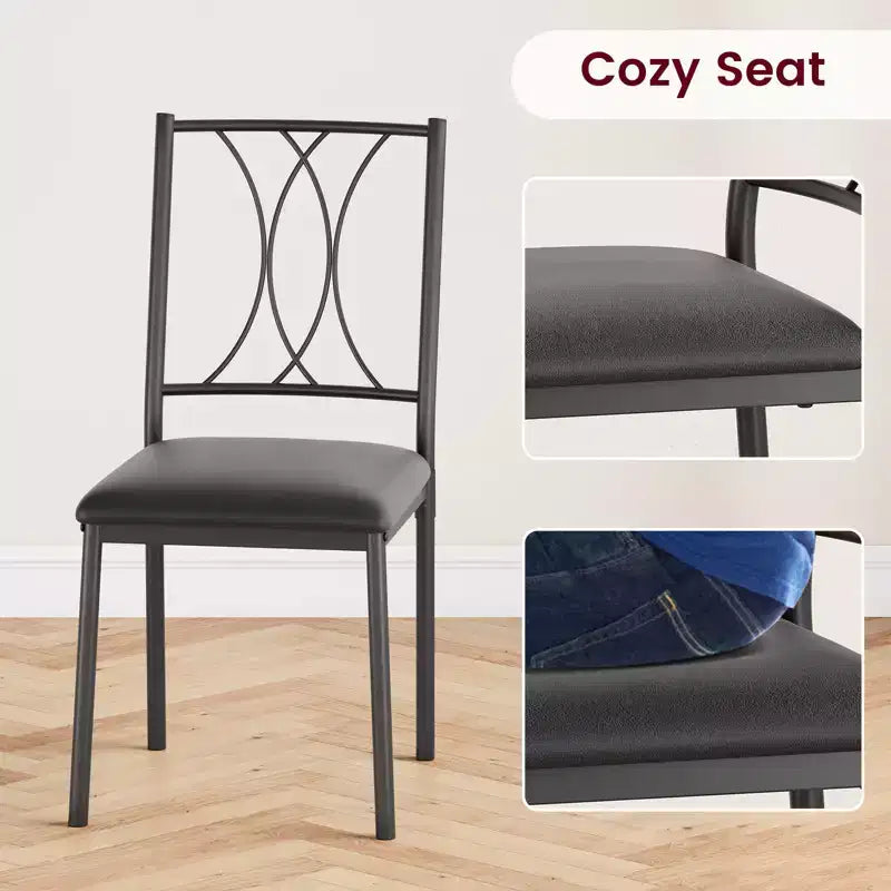 Ensemble Table à Manger et Chaises, Table de Cuisine pour 4 Personnes, Ensemble de Salle à Manger en Bois de 4 Pièces avec 4 Chaises, Table Rectangulaire de Cuisine pour Petits Espaces