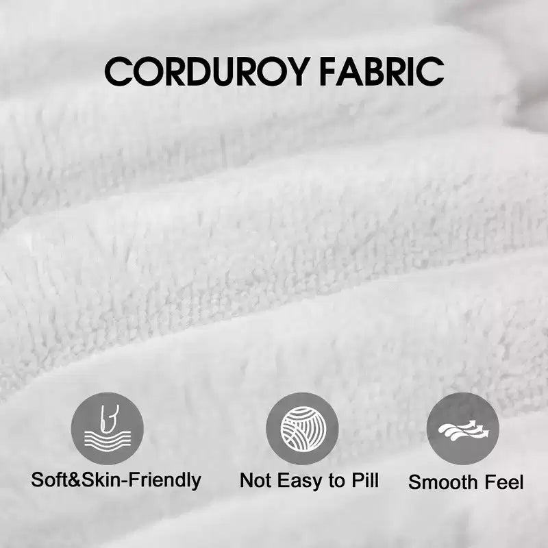 157.6 Canapé Nuage Bleu en Tissu Corduroy, Canapés Profonds avec 1 Pouf, Conception Double Couche, Coussin Amovible, Pas d'Assemblage, Combinaison DIY