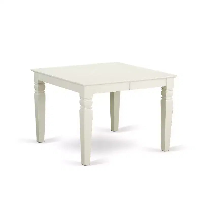 HomeStock Belmont, ensemble de 5 pièces comprenant une table Weston et 4 chaises avec assise en similicuir, blanc cassé