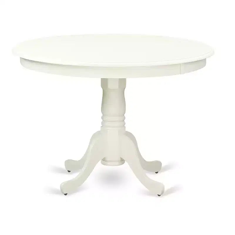 HomeStock Belmont Ensemble Hartland 5 pièces comprenant une table à manger et quatre chaises de dînette avec assise en bois, finition blanc lin.