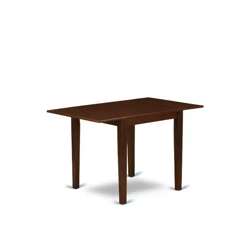 Ensemble table à manger 3 pièces HomeStock Belmont comprenant une petite table à manger et 2 chaises de salle à manger modernes avec siège en tissu de lin, finition acajou