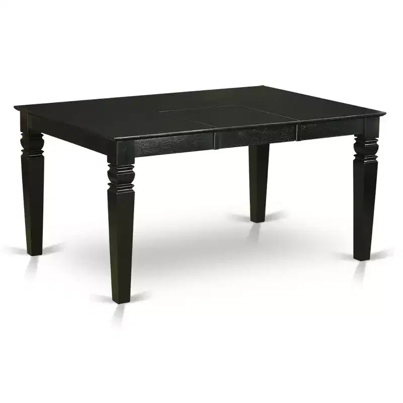 HomeStock Belmont Ensemble Table à Manger et 6 Chaises avec Rallonge Papillon 7 Pièces – Noir
