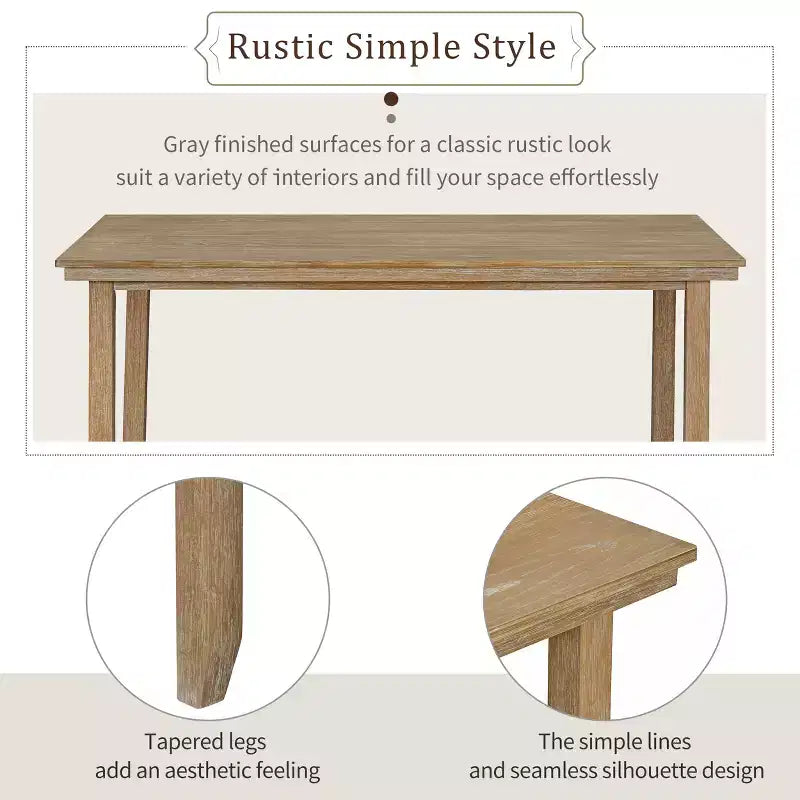 Ensemble de salle à manger GDFStudio Mark 6 pièces en bois massif avec table et chaises