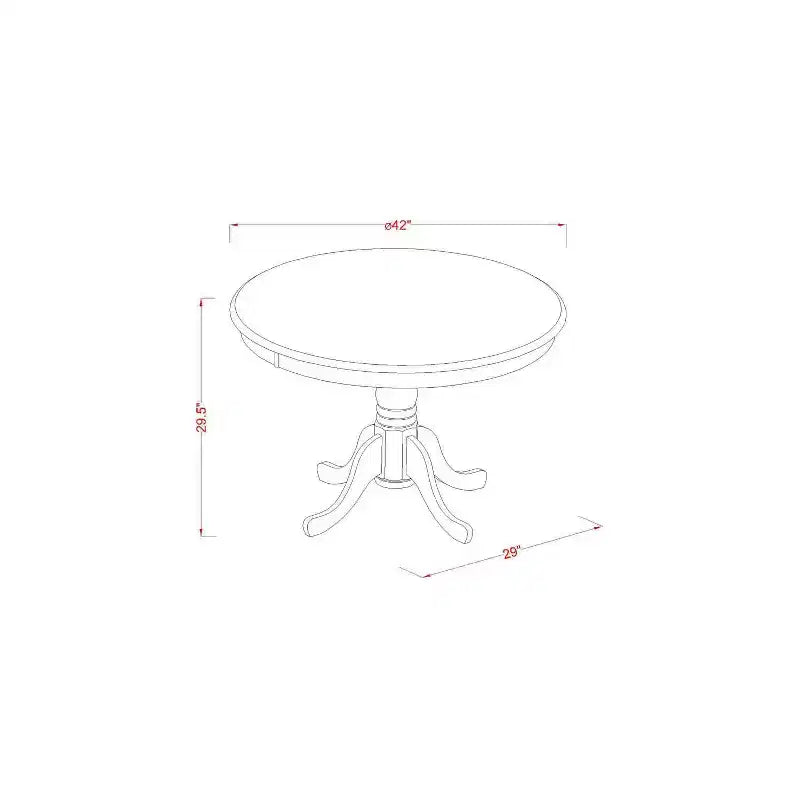 Ensemble table de cuisine ronde avec 4 chaises - Table de salle à manger moderne en bois
