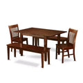 Coastal Dining Set - Table, Chairs & Bench for Small Kitchens