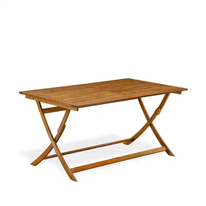 Table à manger HomeStock 7 pièces en bois massif finition chêne naturel avec 6 chaises
