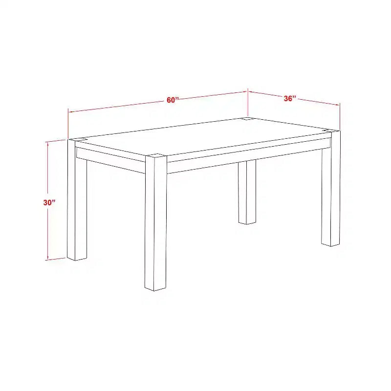 Table à manger rectangulaire en bois massif, finition chêne naturel, 7 pièces avec 6 chaises Parson