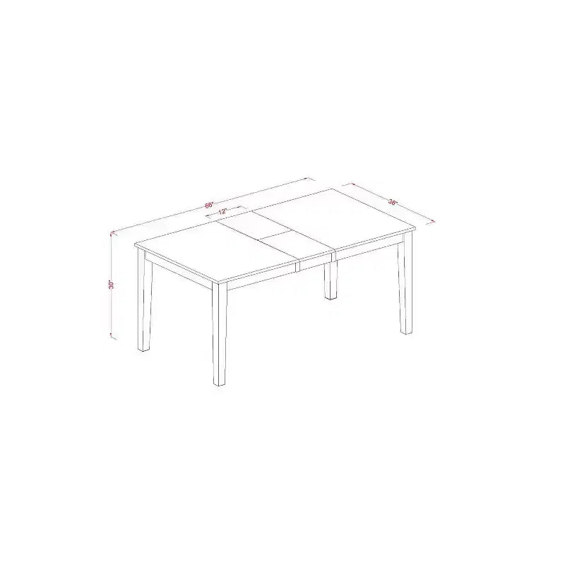 HomeStock Table à manger 6 pièces rectangulaire en bois massif, finition cerisier et crème, avec 1 banc et 4 chaises
