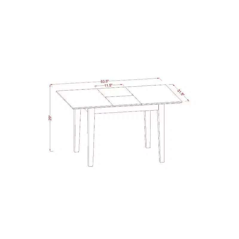 Table à manger HomeStock 5 pièces rectangulaire en bois massif finition chêne naturel avec 4 chaises