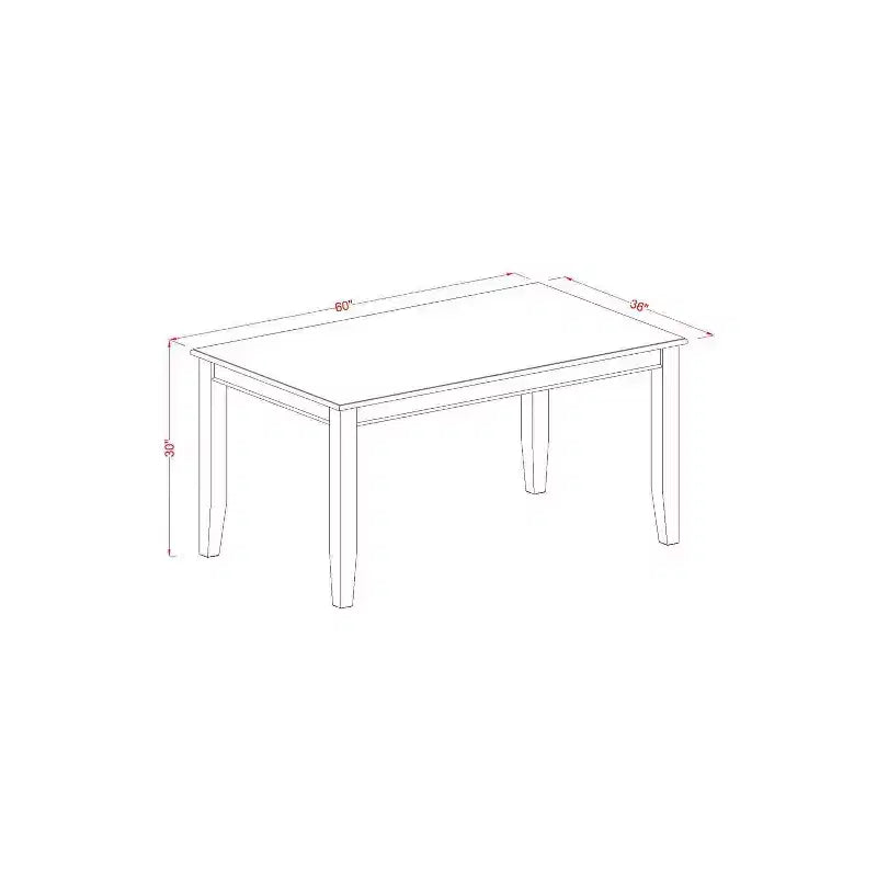 Ensemble de salle à manger 5 pièces - Table rectangulaire et 4 chaises - Style ferme moderne