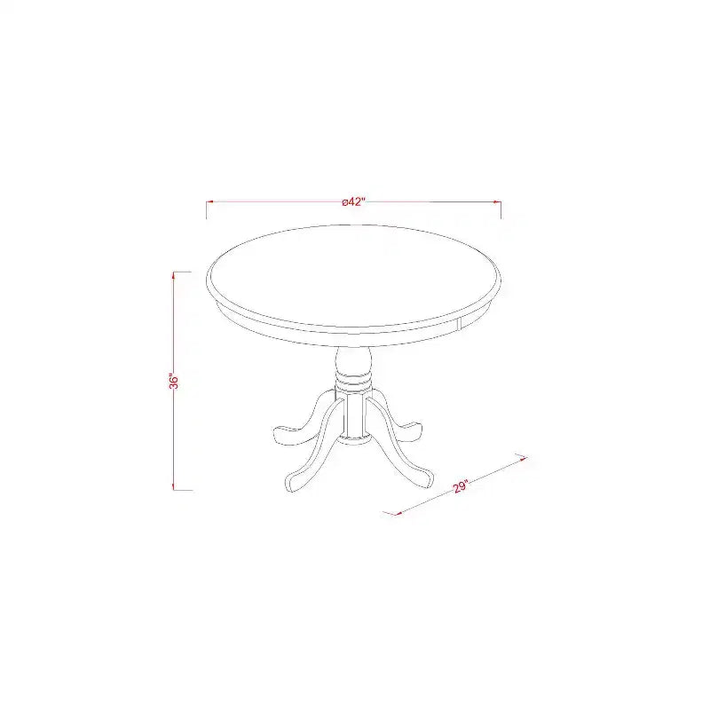 Ensemble table et chaises hauteur comptoir - Set de salle à manger 3 pièces - Table ronde de 42 pouces et 2 chaises - Finition cerise noire