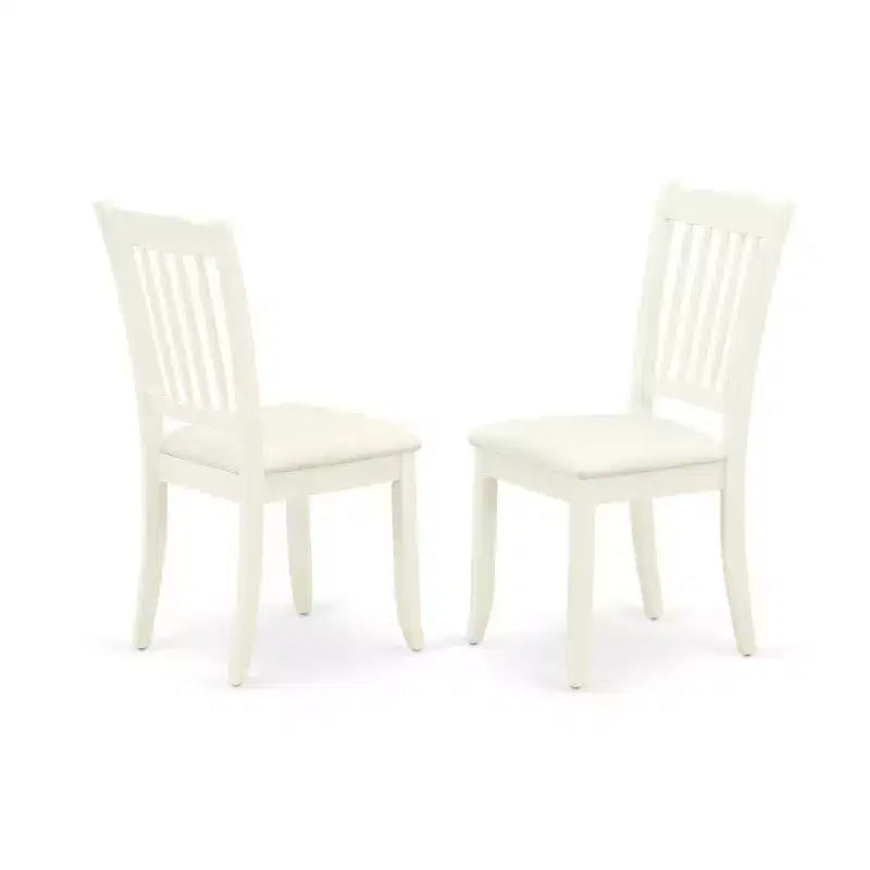 Ensemble salle à manger 3 pièces - Table de cuisine et 2 chaises - Fini blanc - Idéal pour les petits espaces