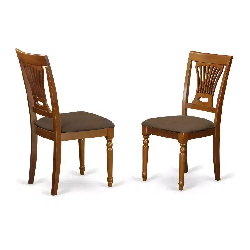 Ensemble de table à manger ronde pour 2 personnes - Table de cuisine avec chaises - Fini brun selle