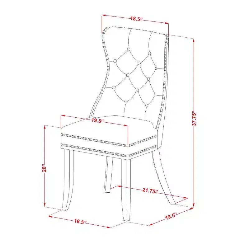 Ensemble de salle à manger néoclassique 5 pièces - Table de cuisine ronde et 4 chaises style Parsons bordeaux - Fini acajou