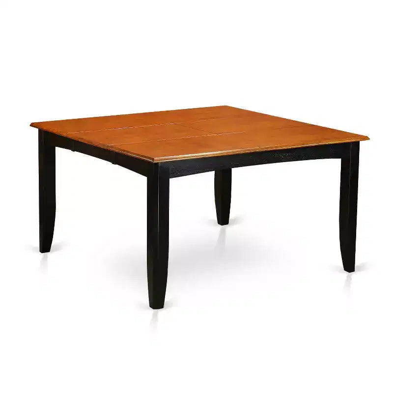 Table de salle à manger HomeStock 5 pièces à plateau carré en bois massif avec finition noire et cerisier, et 4 chaises