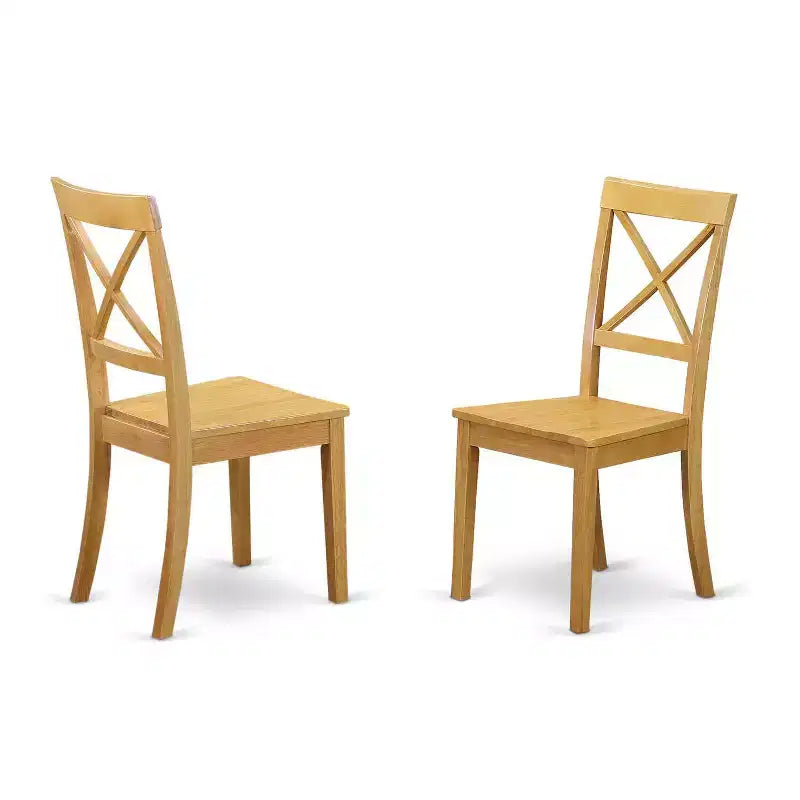 Ensemble table de cuisine ronde – Table à manger 3 pièces avec 2 chaises – Construction en bois massif