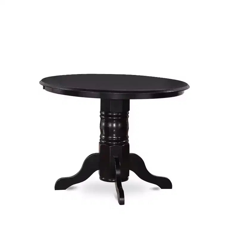 Ensemble de salle à manger moderne 3 pièces - Table à manger ronde avec 2 chaises en bois - Ensemble de table de cuisine finition noire