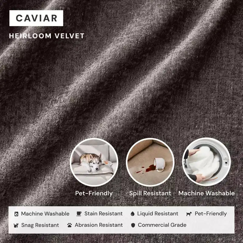 Canapé 4 places modulaire lavable Anabei + pouf banc | Assise Memorix+ et coussin profilé