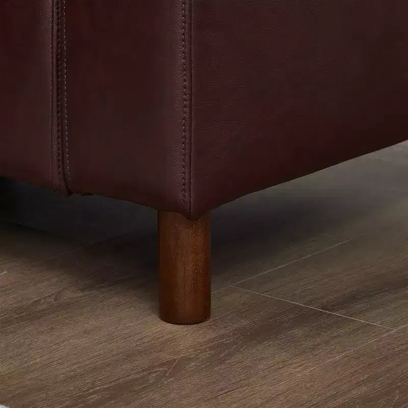 GDFStudio Darcy 104 Canapé sectionnel moderne 5 places en similicuir avec pouf