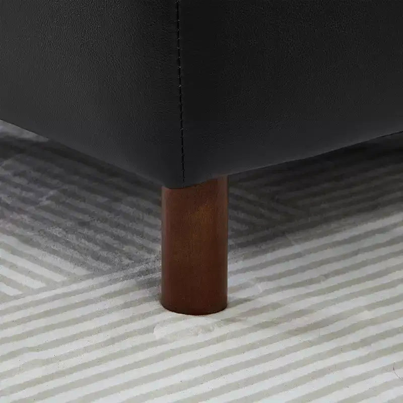 GDFStudio Darcy 104 Canapé sectionnel moderne 5 places en similicuir avec pouf
