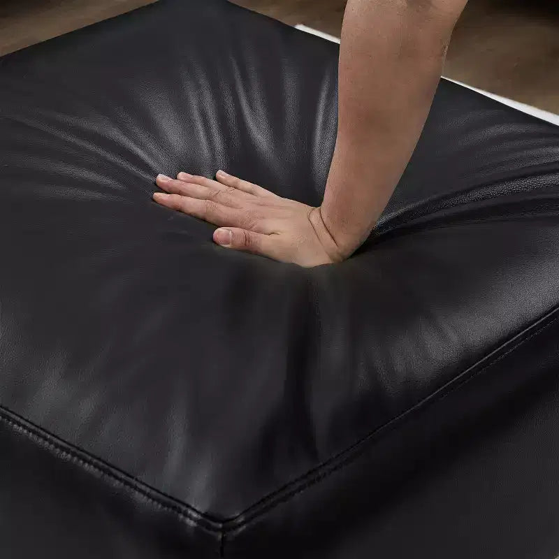 GDFStudio Darcy 104 Canapé sectionnel moderne 5 places en similicuir avec pouf