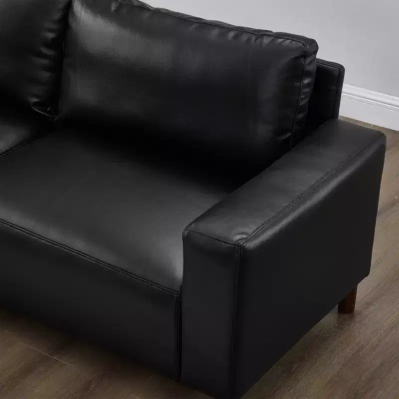 GDFStudio Darcy 104 Canapé sectionnel moderne 5 places en similicuir avec pouf