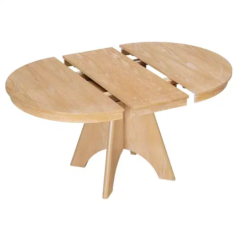 Ensemble de salle à manger extensible pour 6 personnes avec 4 chaises rembourrées, ensemble de table de cuisine rustique de style ferme avec finition vieillie