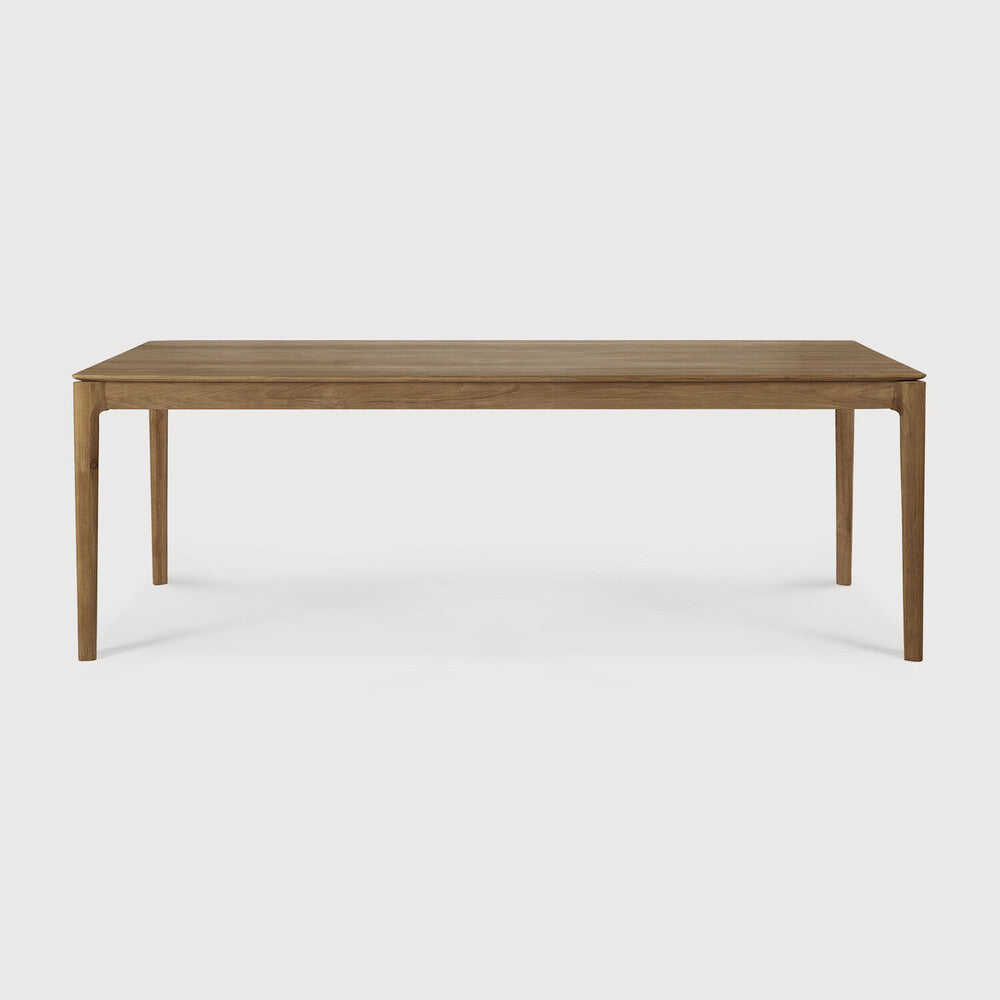 Table de salle à manger Airy en chêne massif avec plateau rectangulaire et cadre ouvert léger pour salle à manger