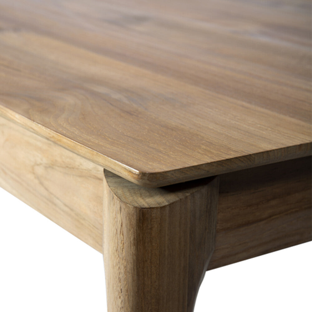 Table de salle à manger Airy en chêne massif avec plateau rectangulaire et cadre ouvert léger pour salle à manger