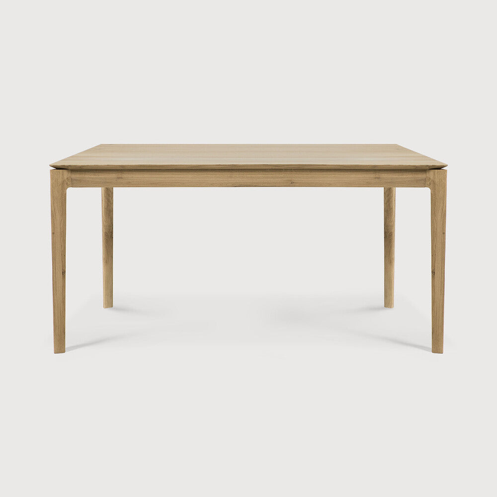 Table de salle à manger Airy en chêne massif avec plateau rectangulaire et cadre ouvert léger pour salle à manger