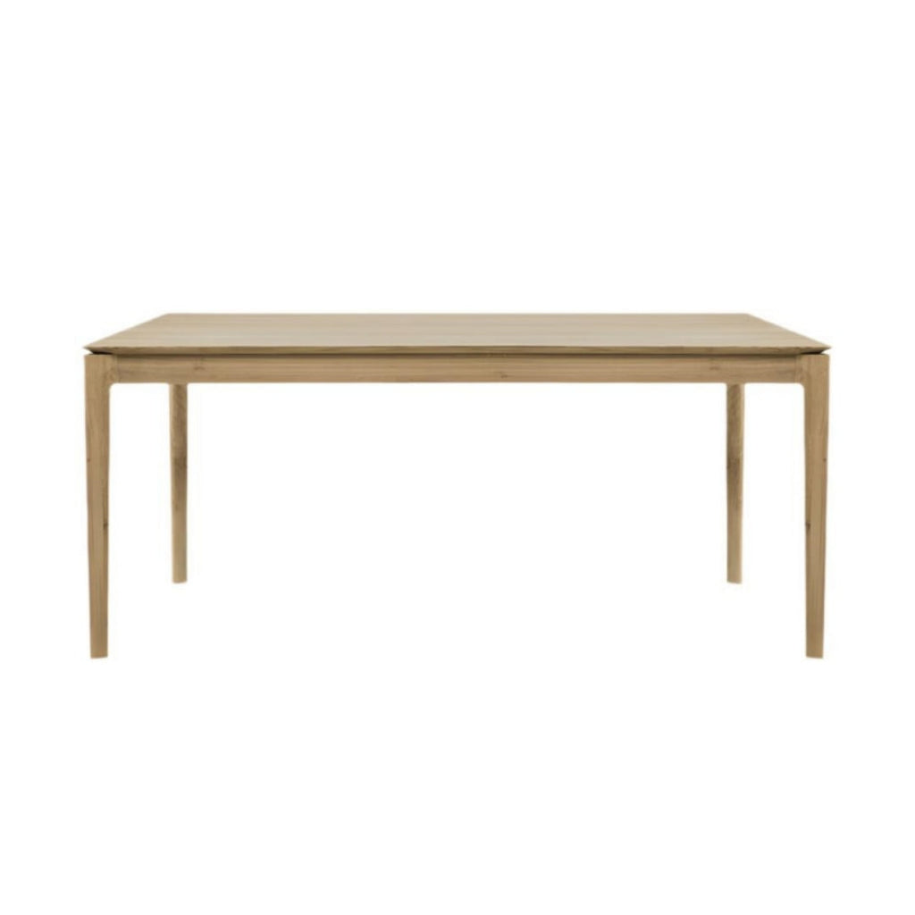 Table de salle à manger Airy en chêne massif avec plateau rectangulaire et cadre ouvert léger pour salle à manger