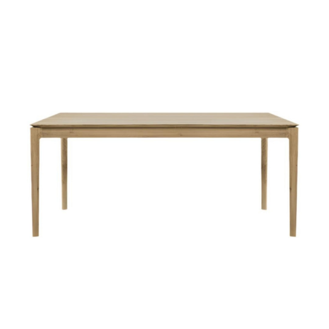 Table de salle à manger Airy en chêne massif avec plateau rectangulaire et cadre ouvert léger pour salle à manger