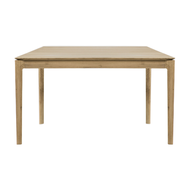 Table de salle à manger Airy en chêne massif avec plateau rectangulaire et cadre ouvert léger pour salle à manger