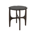 Table d'appoint en acajou organique moderne avec plateau rond poli-imparfait pour salon