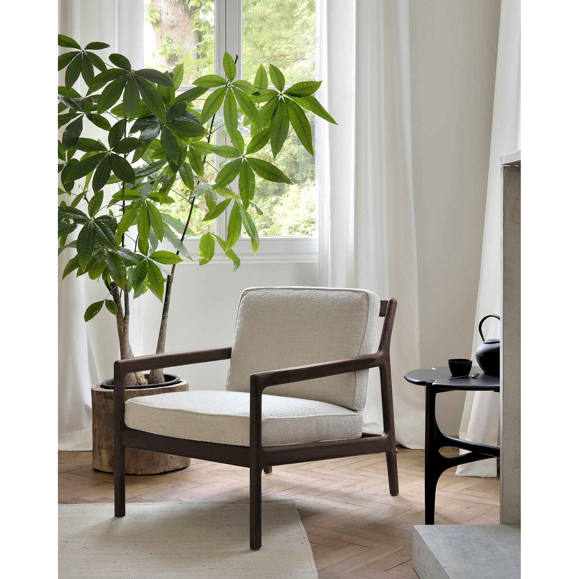 Table d'appoint en acajou organique moderne avec plateau rond poli-imparfait pour salon