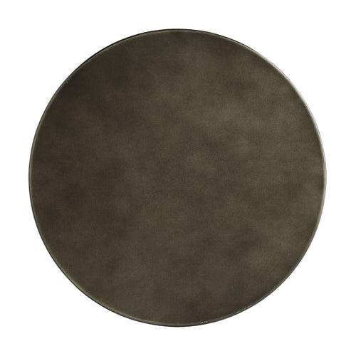 Table d'appoint contemporaine en fer avec plateau rond et base en carbone forgé à la main pour le salon