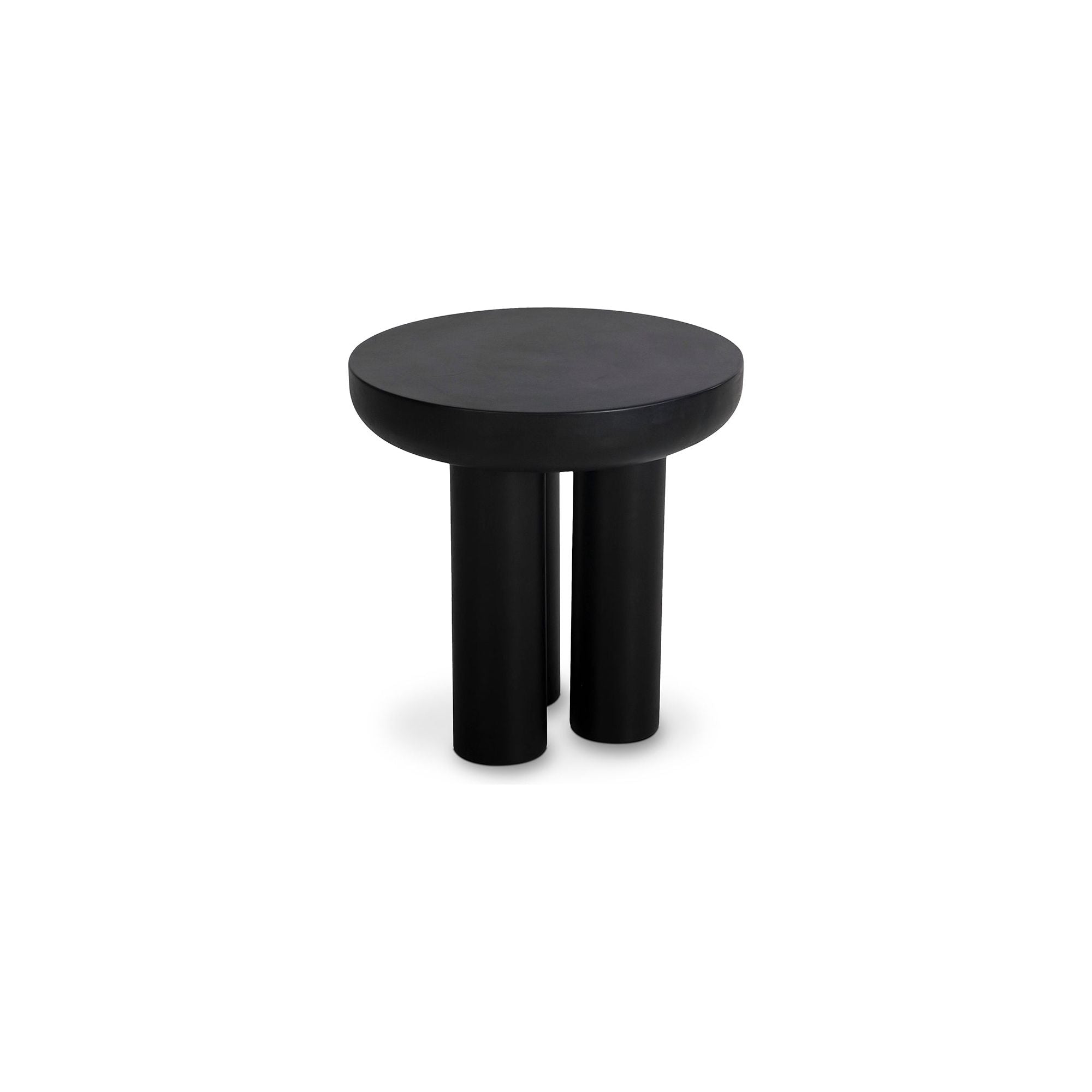 Table d'appoint d'extérieur en béton fibré et fer, avec plateau en dalle monolithique pour patio