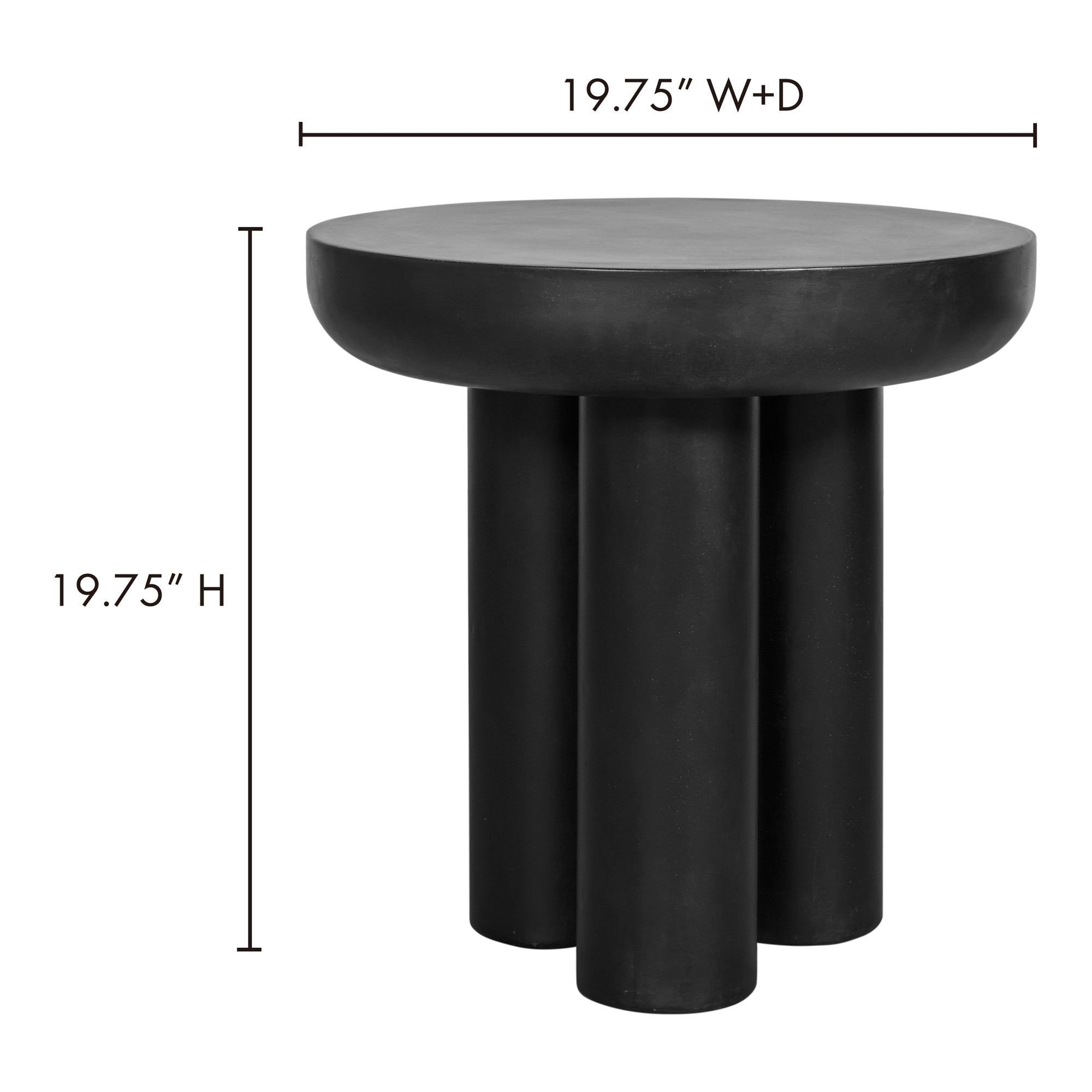 Table d'appoint d'extérieur en béton fibré et fer, avec plateau en dalle monolithique pour patio