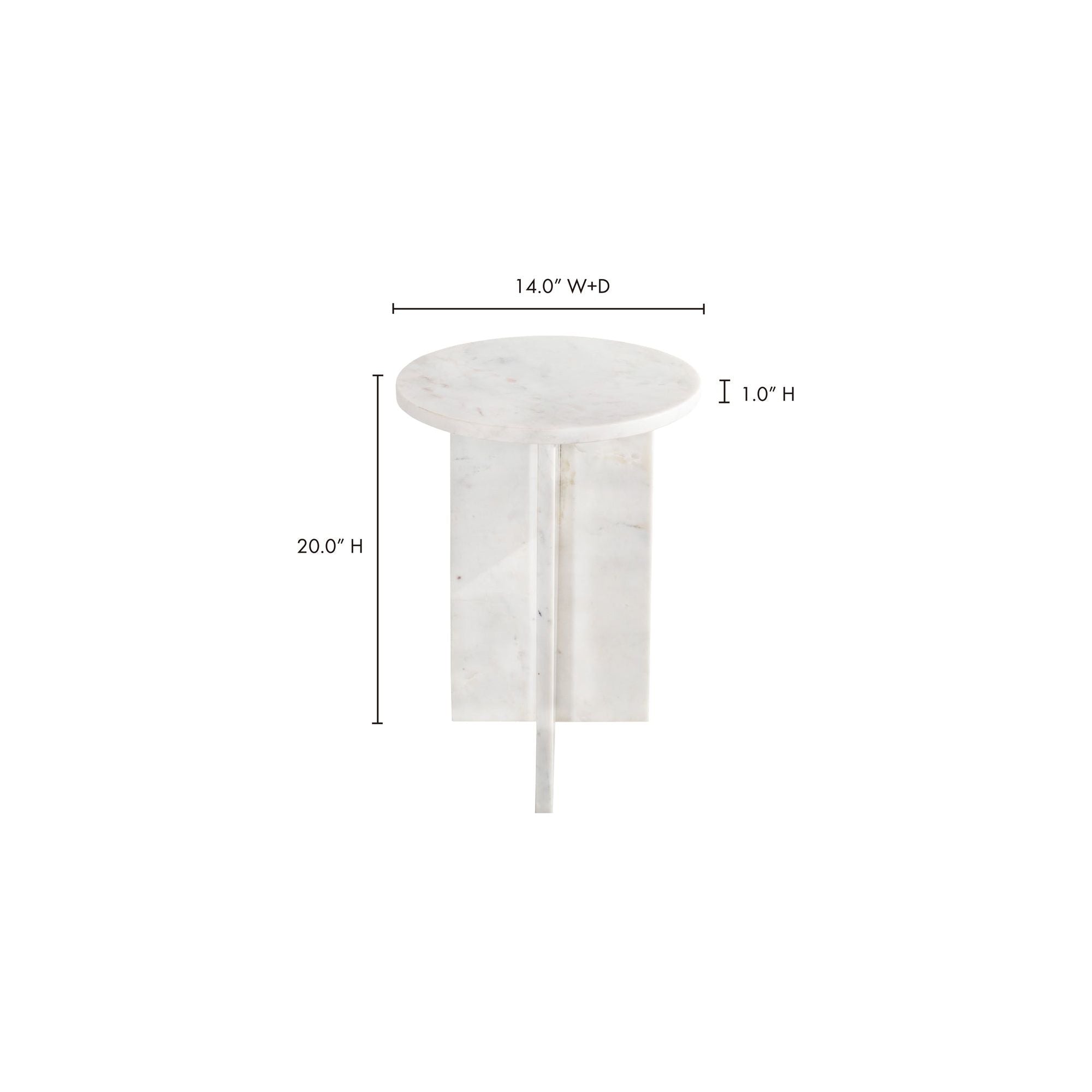 Table d'appoint contemporaine en marbre massif avec plateau rond et base sculpturale audacieuse pour le salon
