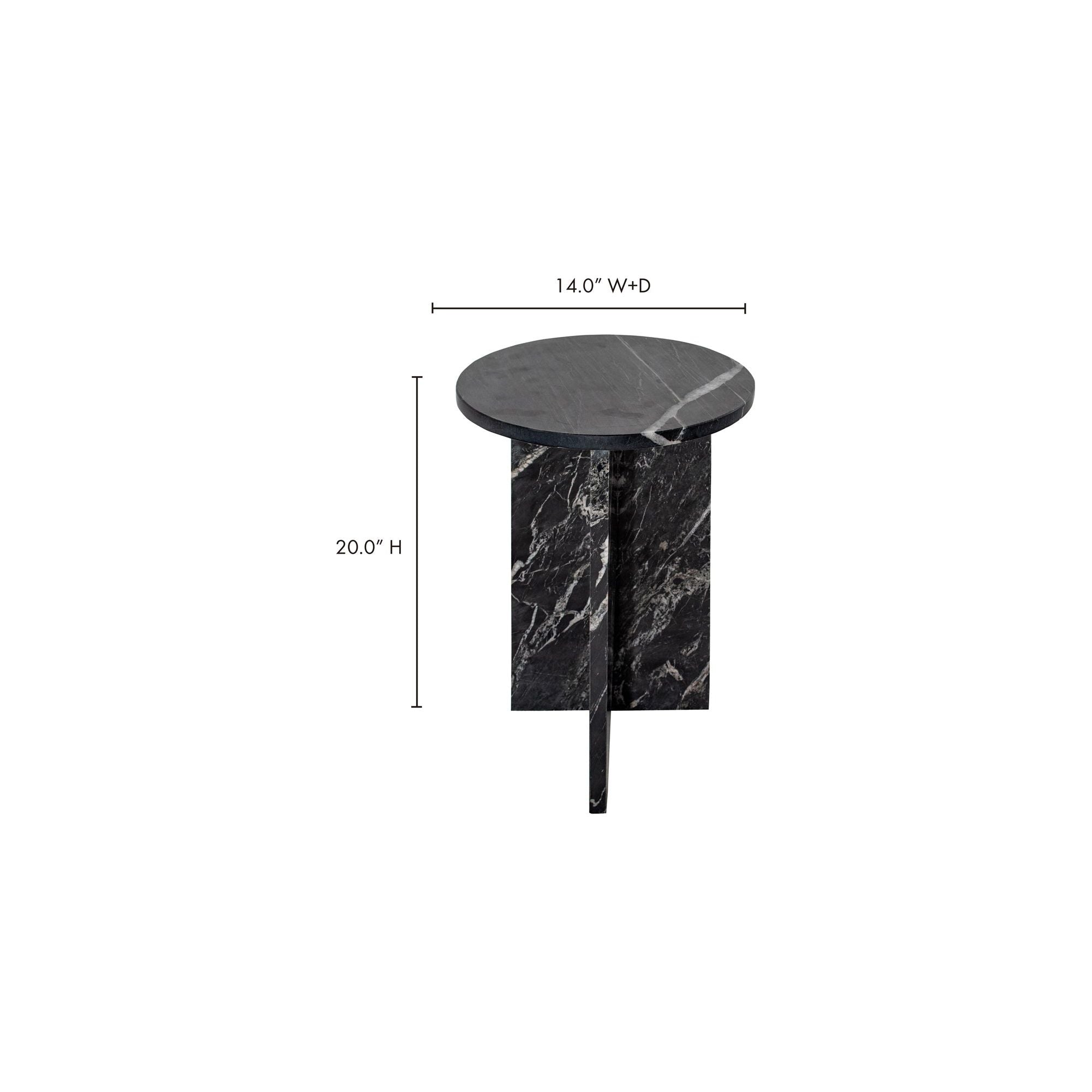 Table d'appoint contemporaine en marbre massif avec plateau rond et base sculpturale audacieuse pour le salon