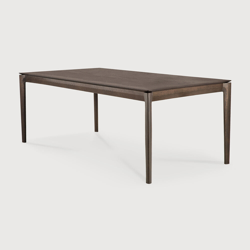 Table de salle à manger Airy en chêne massif avec plateau rectangulaire et cadre ouvert léger pour salle à manger