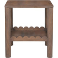 Table d'appoint moderne en bois avec plateau carré et étagère inférieure ouverte pour salon