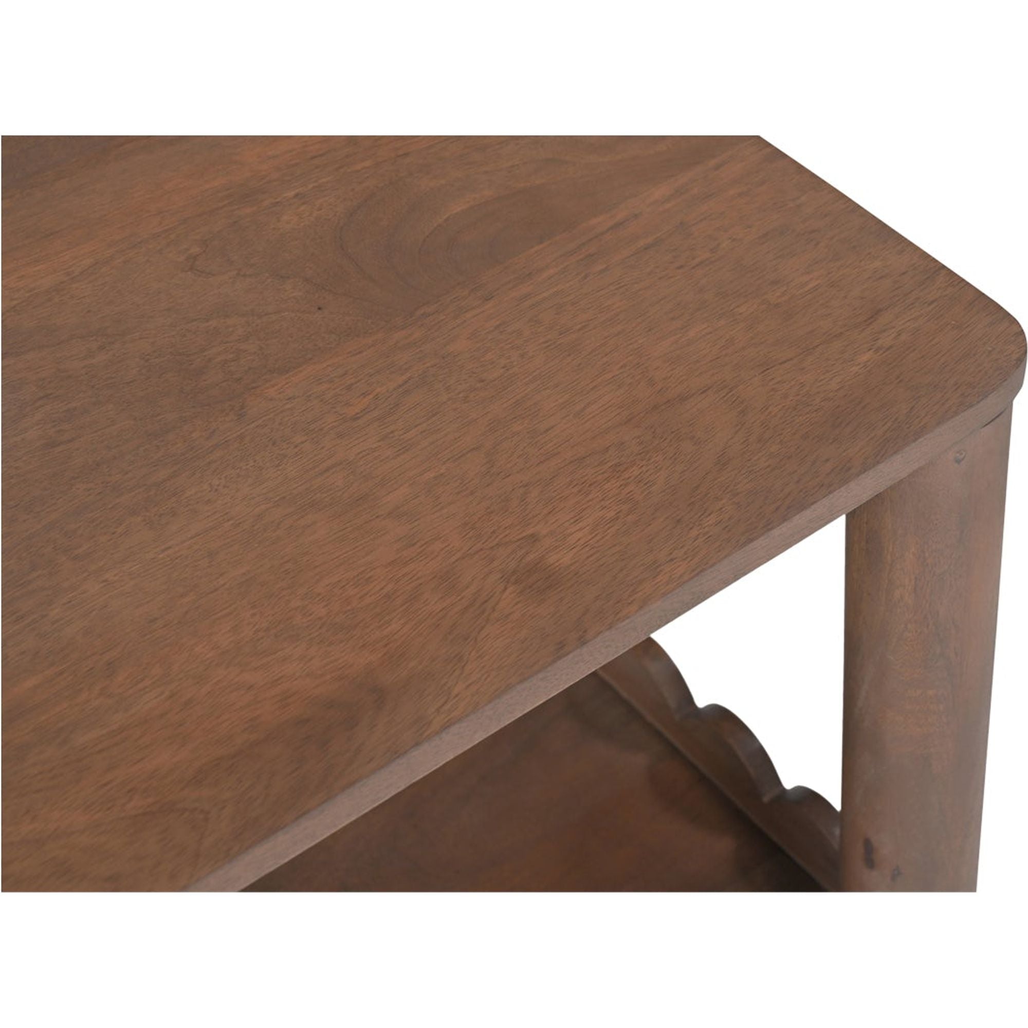 Table d'appoint moderne en bois avec plateau carré et étagère inférieure ouverte pour salon