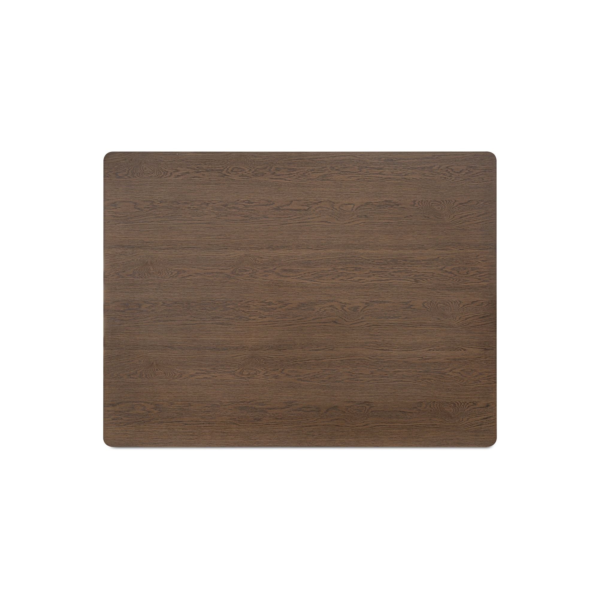 Table basse moderne en chêne massif avec plateau rond à rainure en V et piètement entretoisé en croisillon pour salon