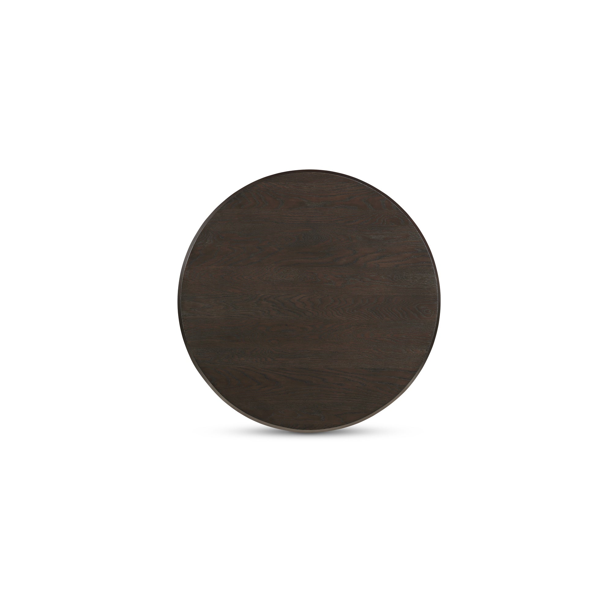 Table Basse Traditionnelle en Chêne Massif avec Plateau Rond et Pied Sculptural Ajoure pour Salon