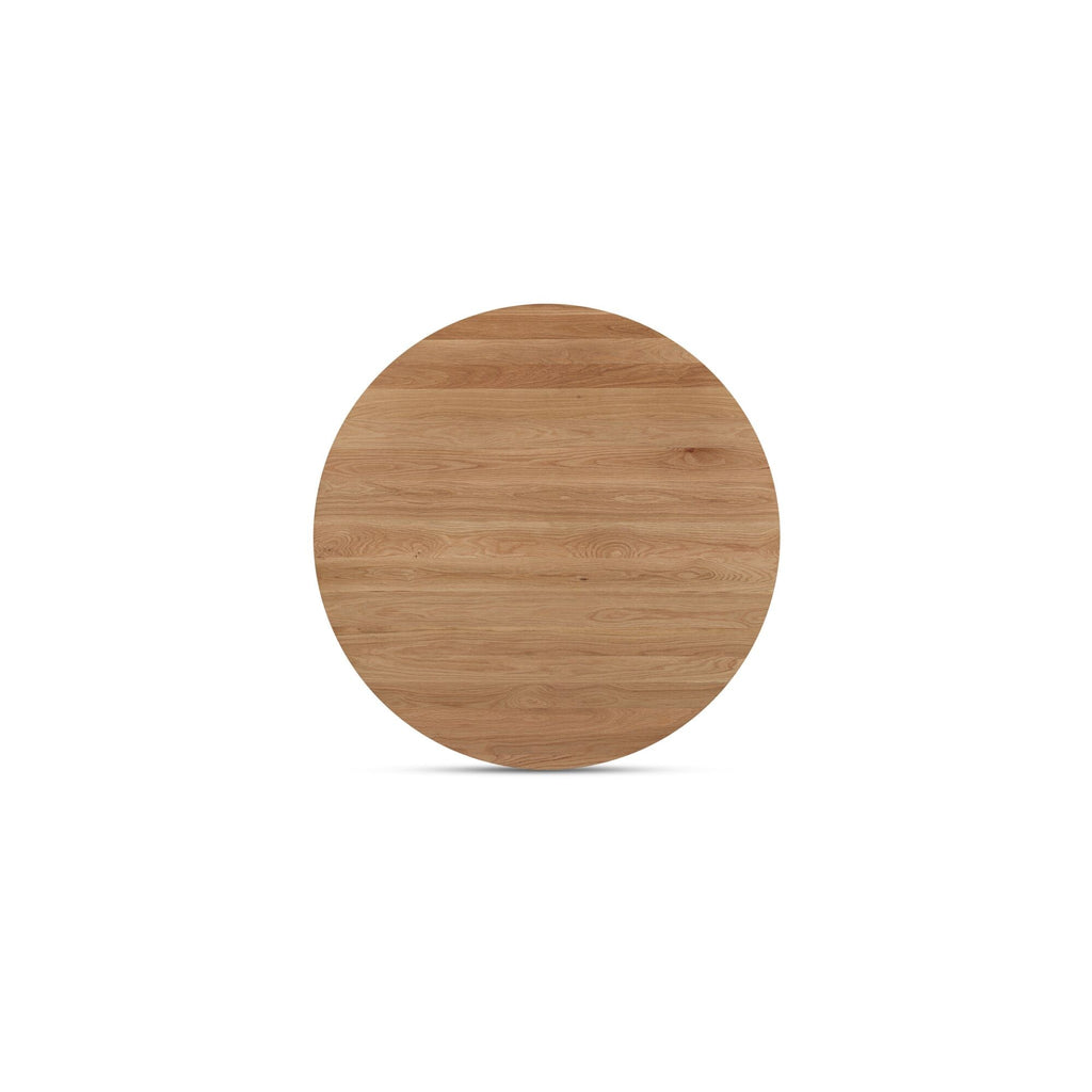 Table Basse Traditionnelle en Chêne Massif avec Plateau Rond et Pied Sculptural Ajoure pour Salon