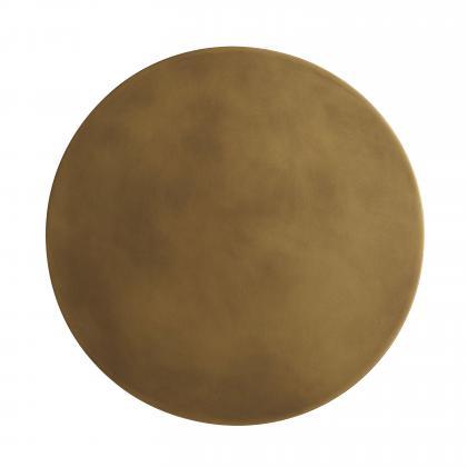 Table d'appoint de luxe en cuir et laiton avec plateau rond et surpiqûres apparentes pour salon