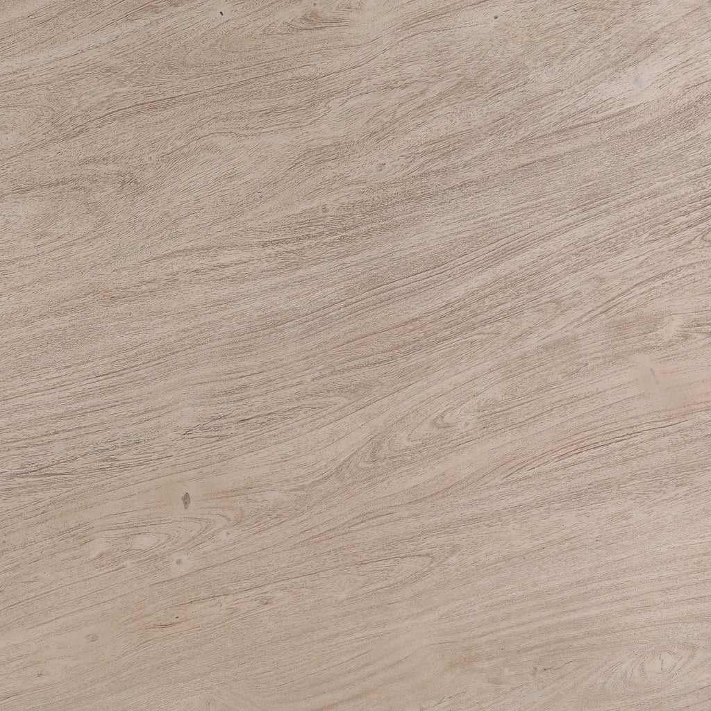 Table à manger contemporaine en bois massif avec plateau rond et pied central épuré pour salle à manger