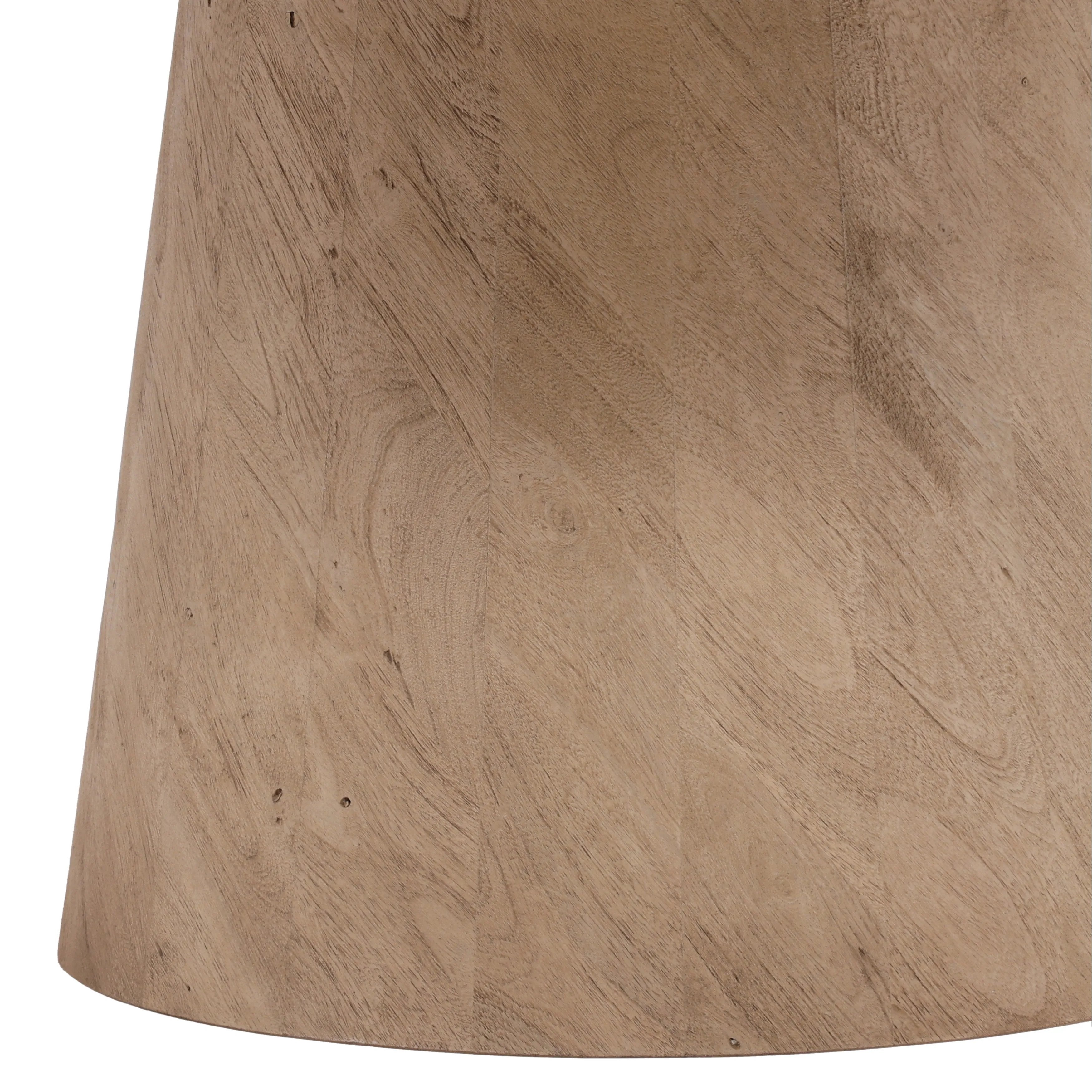 Table à manger contemporaine en bois massif avec plateau rond et pied central épuré pour salle à manger
