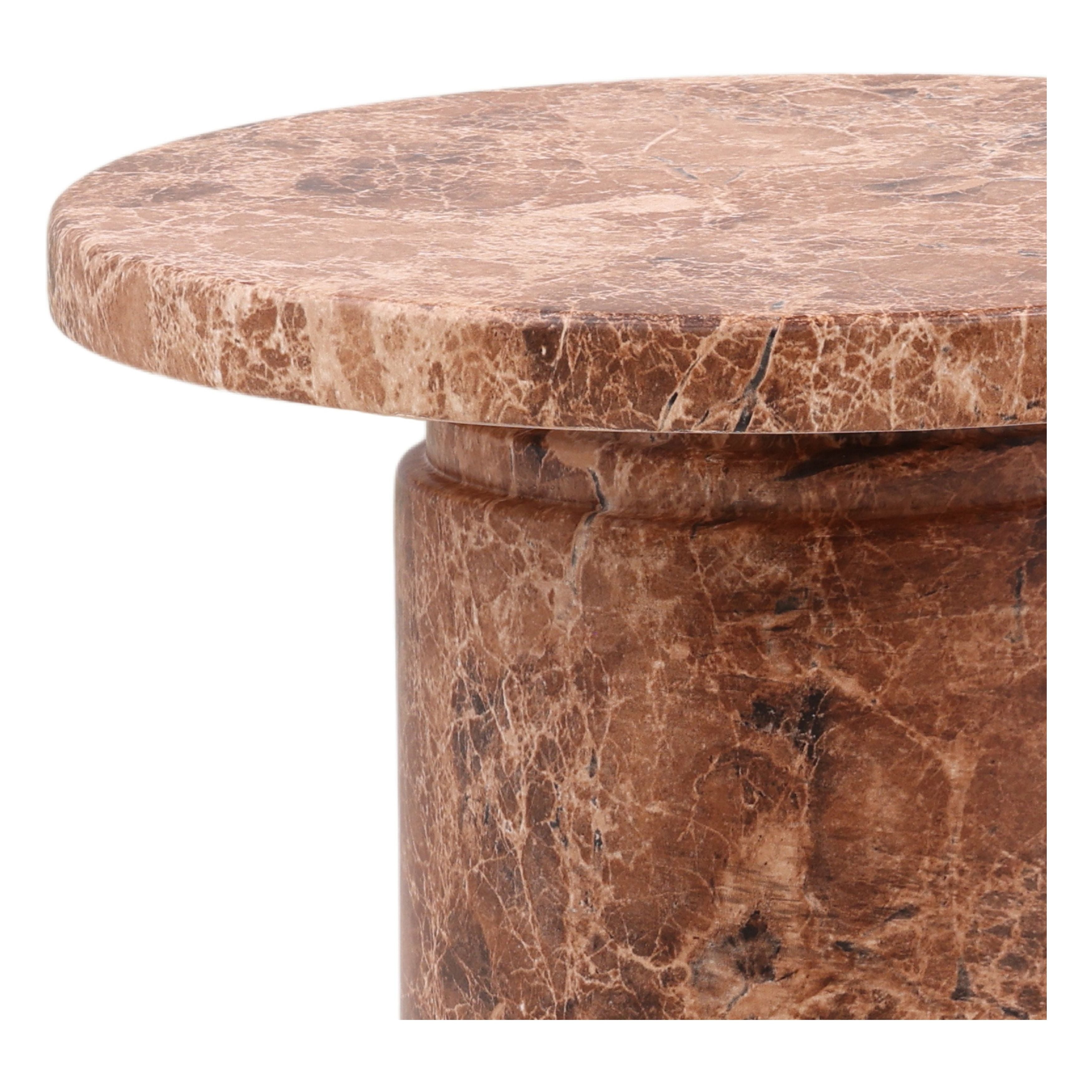 Table d'appoint en béton et marbre bio avec plateau rond et finition à variation naturelle pour le salon